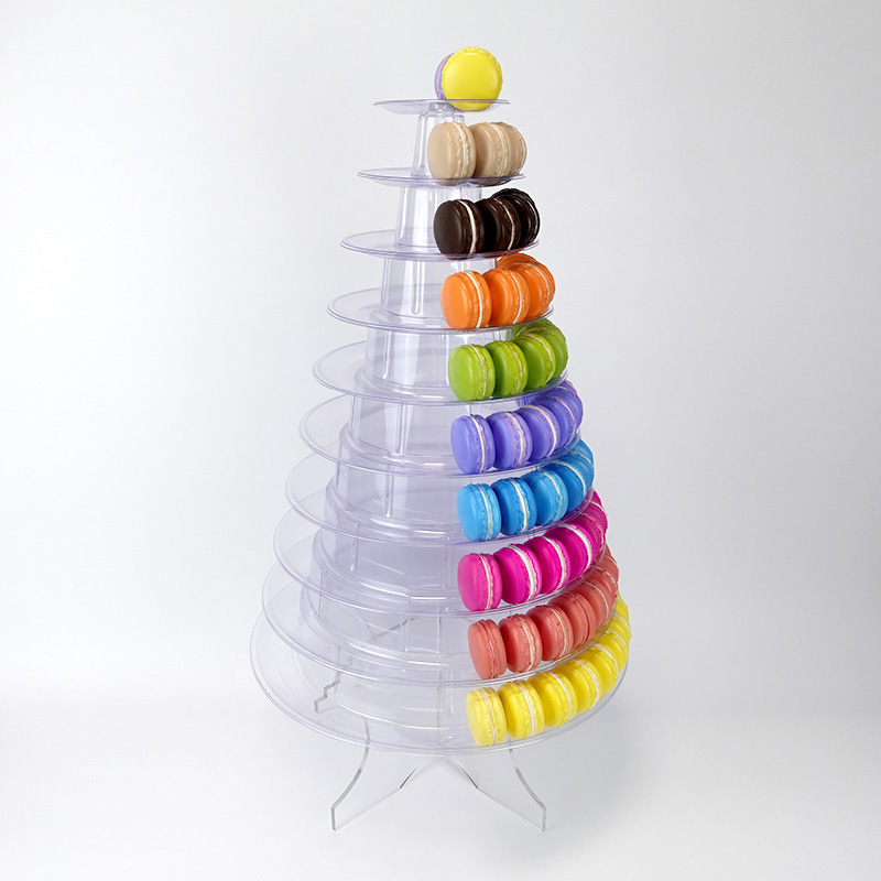 10 tiers macaron tower with acrylic bottom
