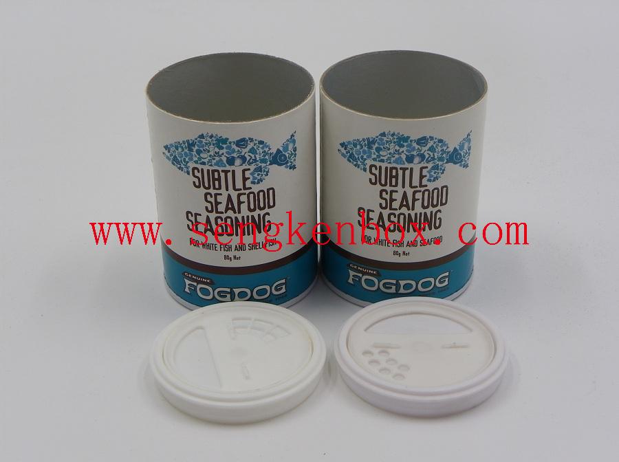 Food Grade Shaker Seafood Seasonings Packaging Cylinder Cardboard Paper Canister Food Grade Shaker Seafood Seasonings Packaging Cylinder Cardboard Paper Canister