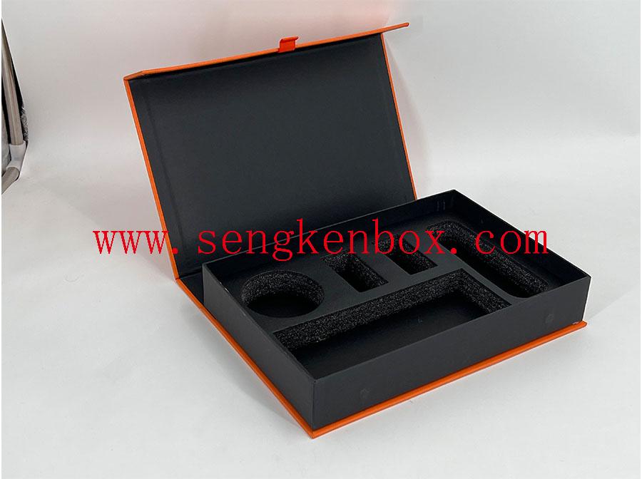 Orange Clamshell Leather Box Orange Clamshell Leather Box