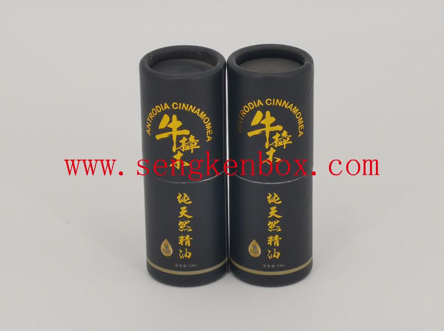 Cylinder Body Essence Oil Packaging Black Cardboard Paper Tube Box Cylinder Body Essence Oil Packaging Black Cardboard Paper Tube Box