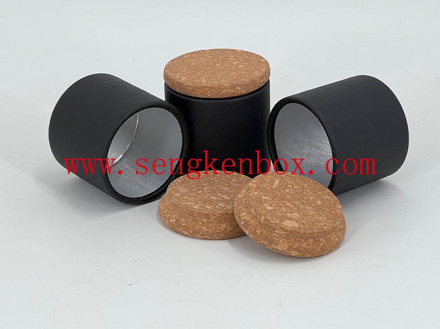Paper Tube Box Packaging With Wooden Lid Paper Tube Box Packaging With Wooden Lid