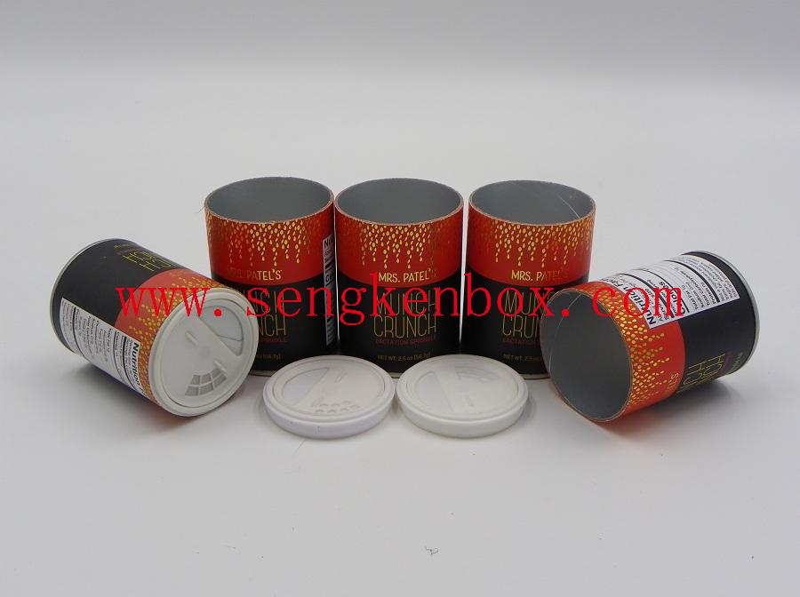 Food Grade Paper Tube Packaging for Sesame Powder with Sifter Food Grade Paper Tube Packaging for Sesame Powder with Sifter
