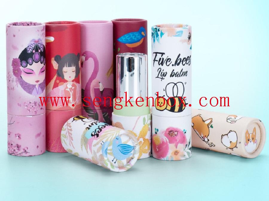 Paper Cosmetics Lip Balm Cardboard Tube Round Lipstick Packaging Container Paper Cosmetics Lip Balm Cardboard Tube Round Lipstick Packaging Container