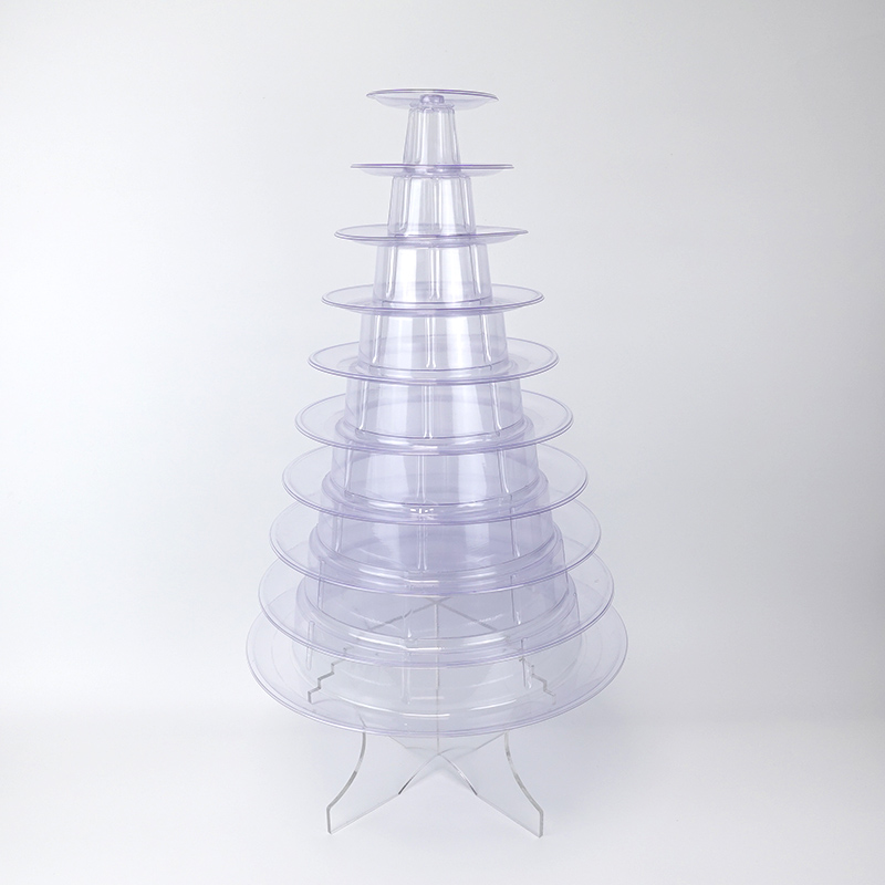 10 tiers macaron tower with acrylic bottom