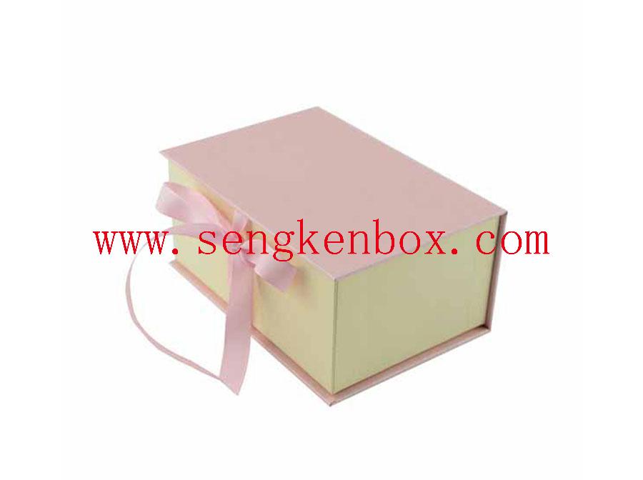 Paper Card Box With Ribbon Handle
