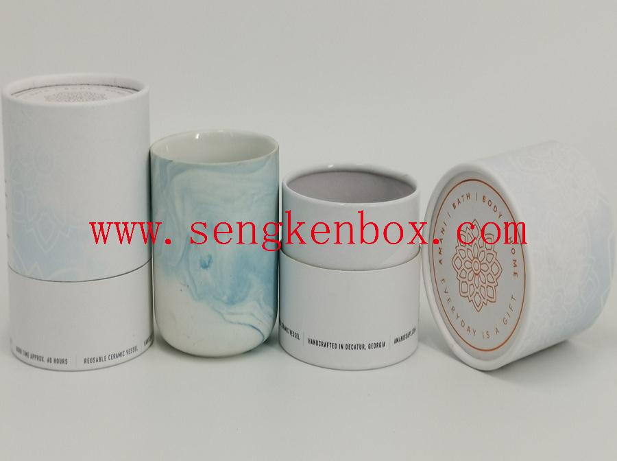 Eco-friendly Ceramic Cup Packaging Paper Cardboard Canister with Rolled Edge Eco-friendly Ceramic Cup Packaging Paper Cardboard Canister with Rolled Edge