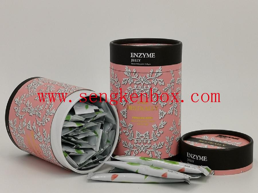 Curled Edge Food Grade Round Enzyme Powder Packaging Cardboard Box Curled Edge Food Grade Round Enzyme Powder Packaging Cardboard Box