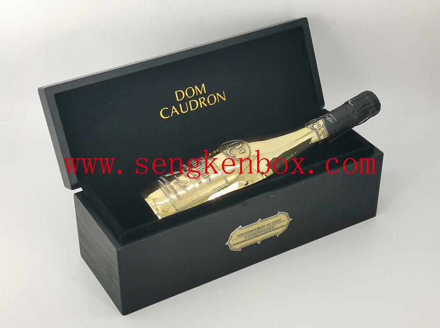 Wooden Box With Golden Logo Wooden Box With Golden Logo