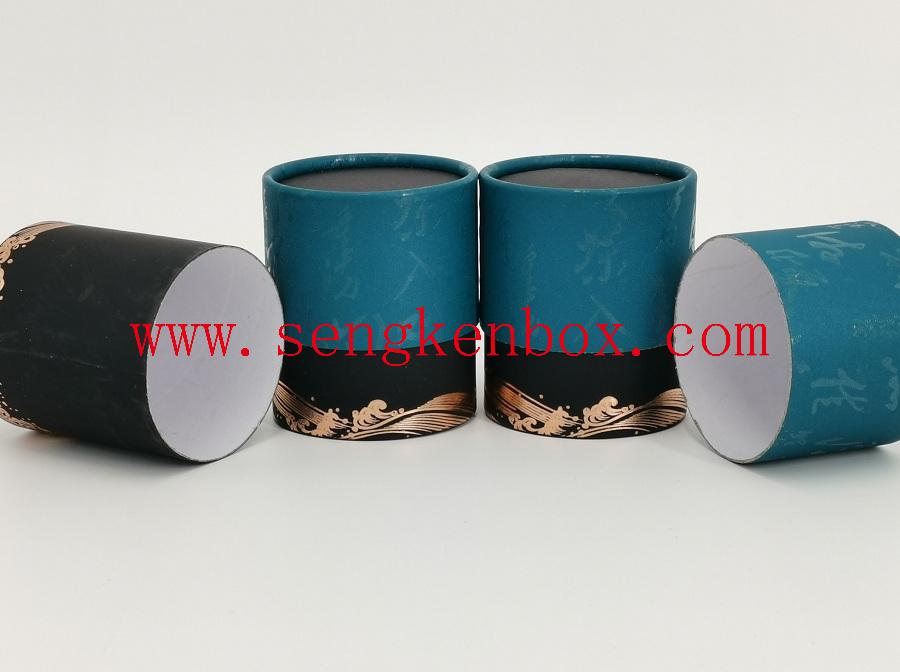 Blue Telescoping Two Pieces Lid and Base Paper Tube Packaging Blue Telescoping Two Pieces Lid and Base Paper Tube Packaging