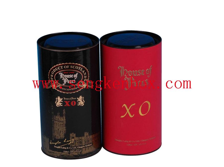 XO Wine Packaging Paper Tube with Metal Tinplate Lid