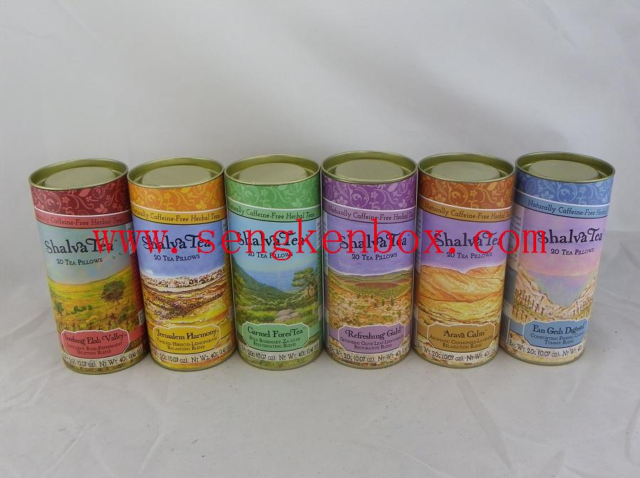 Food Grade Tea Pillow Packaging Paper Tube with Tinplate Lid Food Grade Tea Pillow Packaging Paper Tube with Tinplate Lid