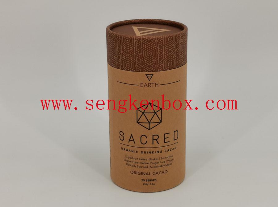 Cacao Packaging Round Cardboard Canister Cacao Packaging Round Cardboard Canister