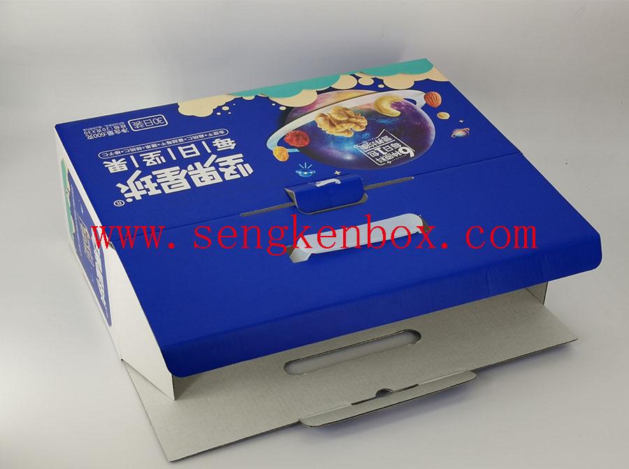 Foldable Paper Box With Plastic Handles Foldable Paper Box With Plastic Handles