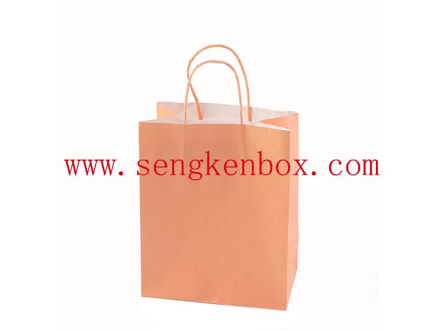 Custom Orange Kraft Paper Bag Custom Orange Kraft Paper Bag