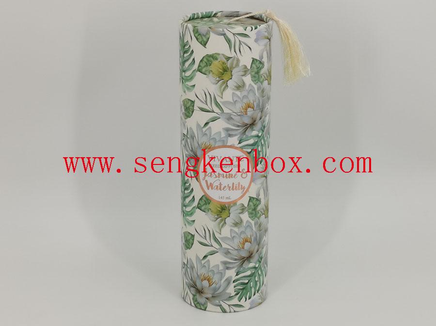 Colorful Cylinder Candle Packaging Curled Edge Paper Cardboard Cans Colorful Cylinder Candle Packaging Curled Edge Paper Cardboard Cans