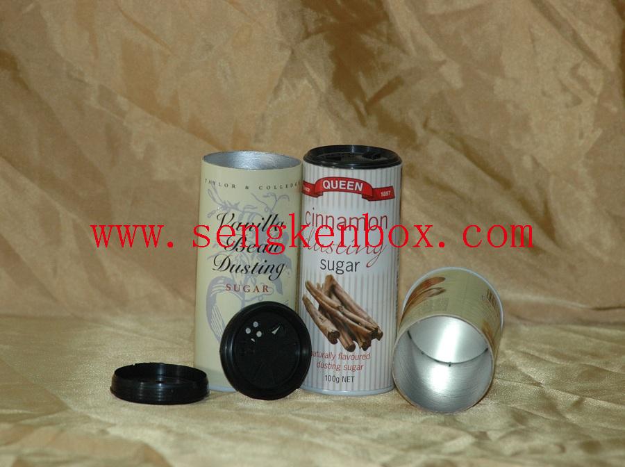 Cinnamon Dusting Sugar Packaging Shaker Paper Tube Cardboard Box
