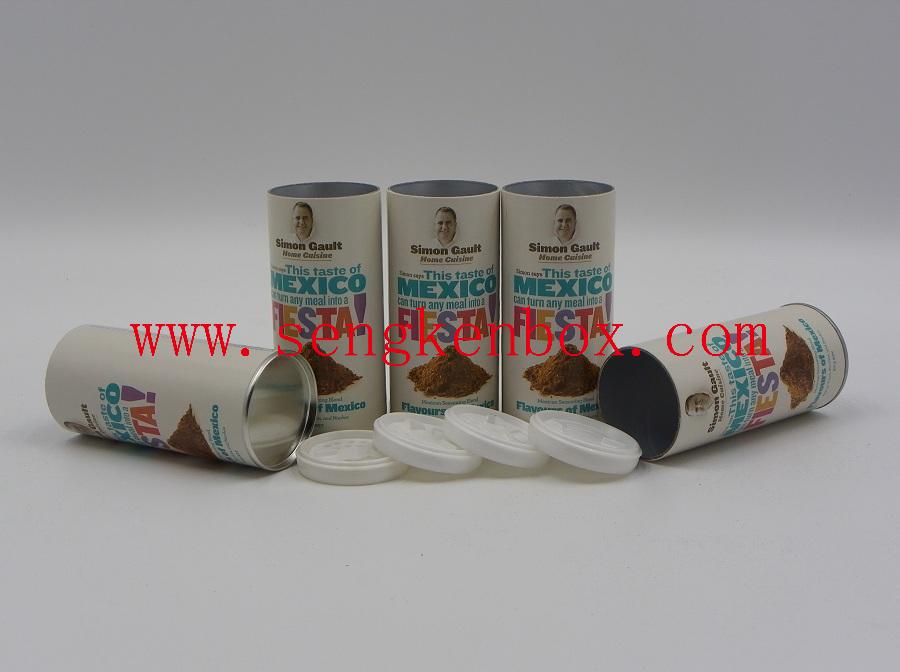 Cylinder Grease-proof Box Seasonings Packaging Cardboard Shaker Paper Cans