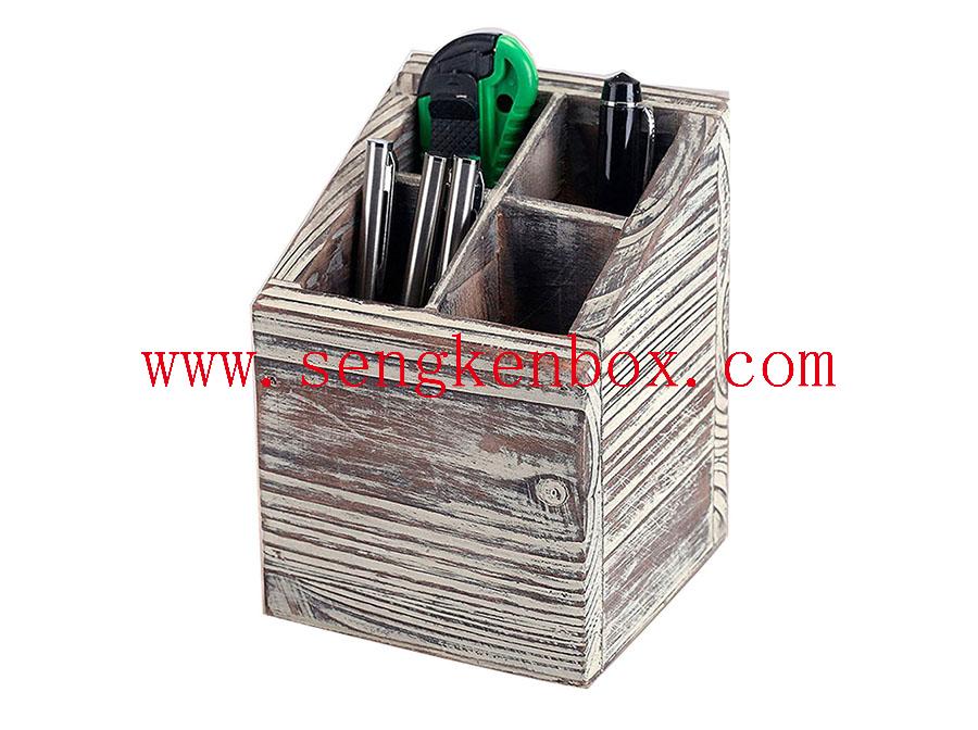 Penholder Wooden Box With Sloping Top Penholder Wooden Box With Sloping Top