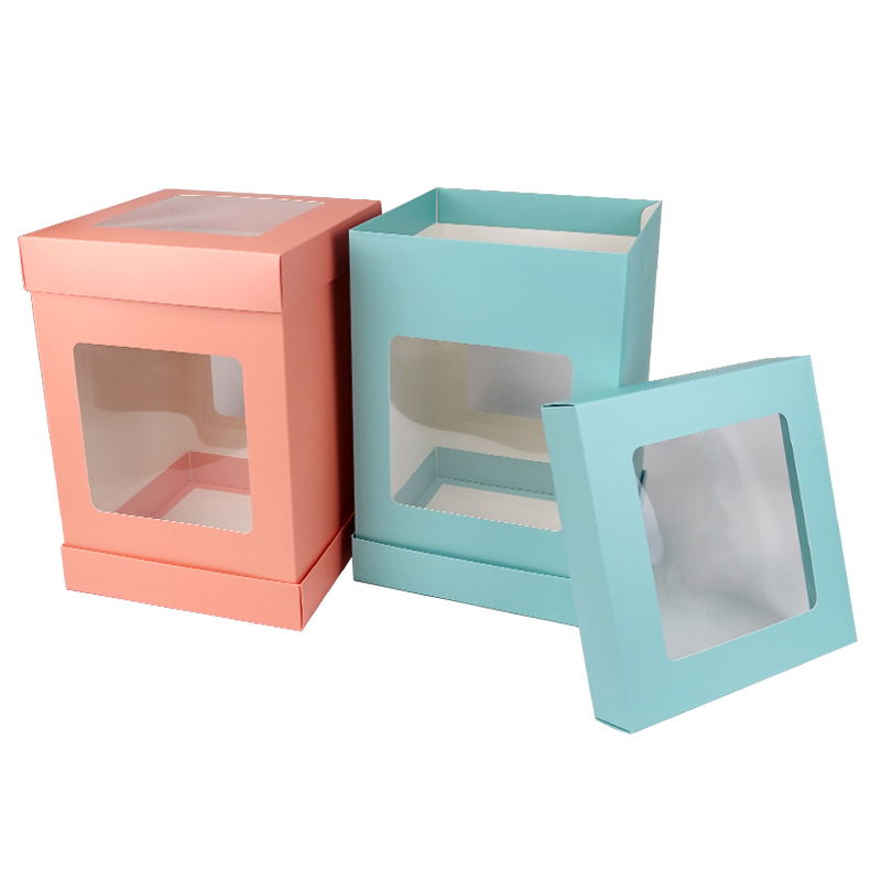 10 inches tall cake box with clear windows