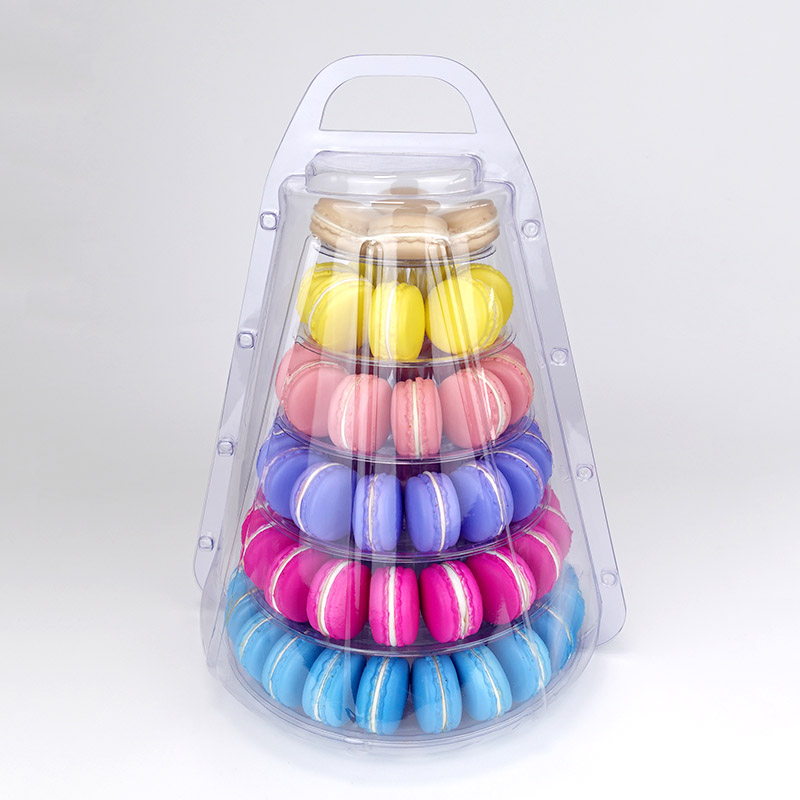 6 macaron tower display with carrying case