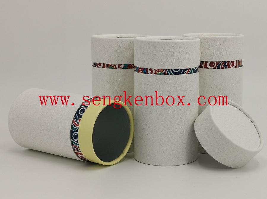 White Kraft Paper Gift Packaging Cardboard Tube with Rolled Edge