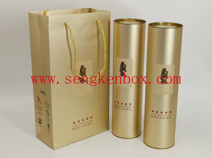 Wine Paper Tube Packaging with Gift Bag Wine Paper Tube Packaging with Gift Bag