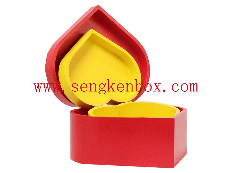 Customizable Wooden Box With Heart Shaped 