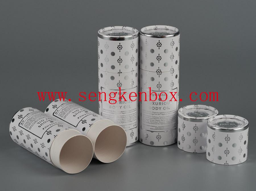 Cylinder Body Essence Oil Packaging White Cardboard Paper Tube Box