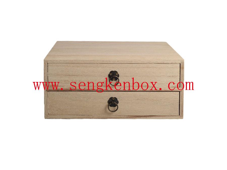 Double Drawer Storage Packaging Wooden Box Double Drawer Storage Packaging Wooden Box