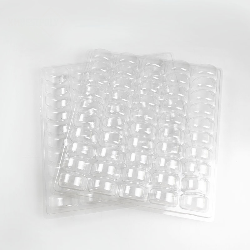50 macaron clear plastic tray