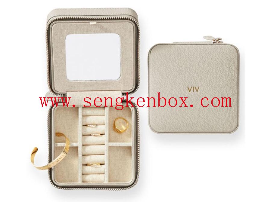 Saffiano Leather Jewelry Storage Leather Box