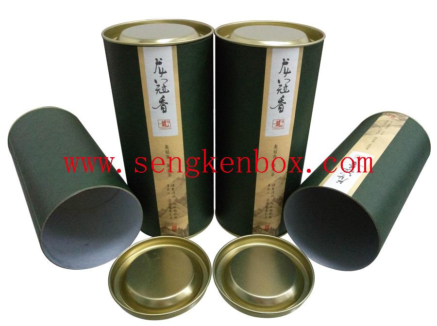 Tea Packaging Round Paper Tube with Inserted Metal Lid Tea Packaging Round Paper Tube with Inserted Metal Lid