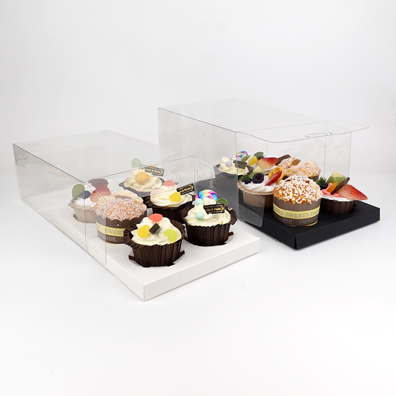 6 cupcakes plastic packaging box