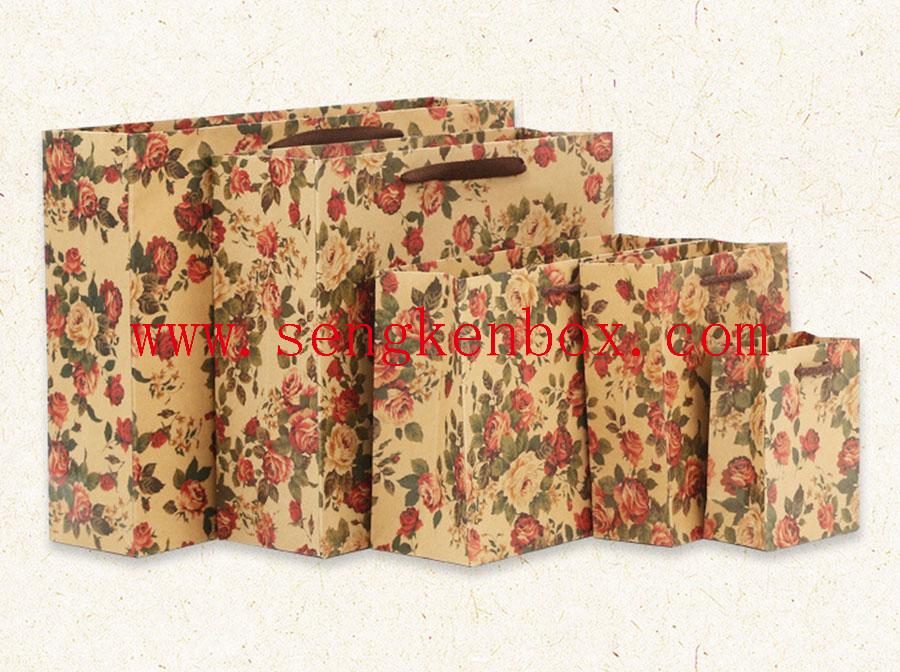 Floral Printed Paper Shopping Bag Floral Printed Paper Shopping Bag