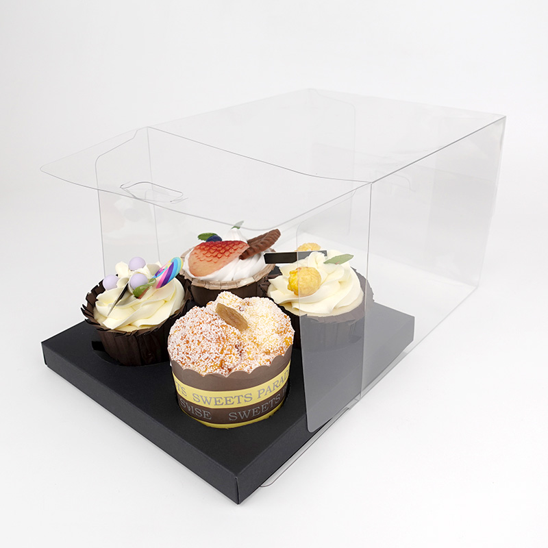 4 cupcakes plastic packaging box