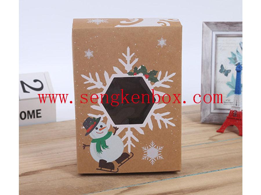 Christmas Candy Box With Hexagonal Visual Window Christmas Candy Box With Hexagonal Visual Window