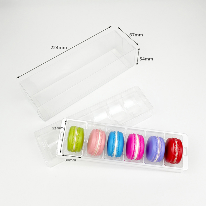  6 macarons clear packaging