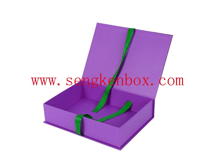 Purple Gift Paper Case With Ribbon