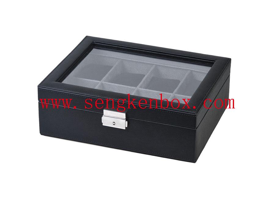 Watch Leather Box With Visual Window
