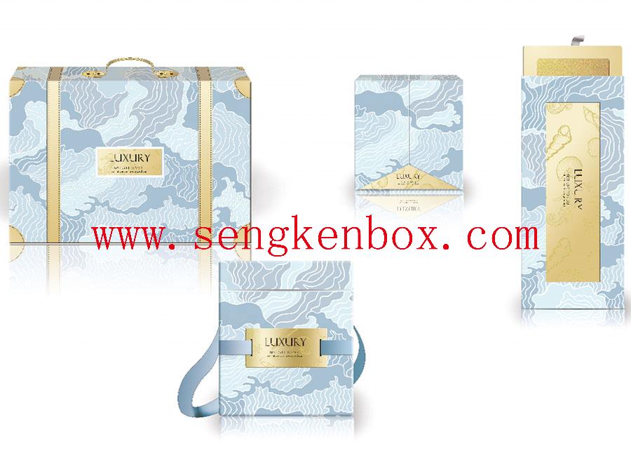 Paper Gift Box With Leather Handle Paper Gift Box With Leather Handle