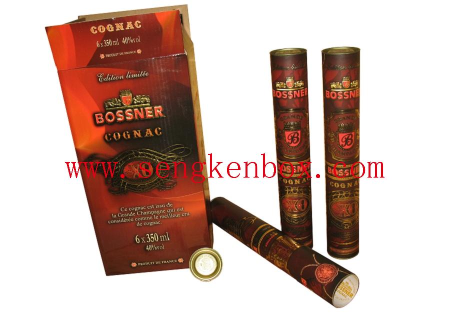 Cylinder Beverage Packaging Paper Cans Box with Gold Tin Lid Cylinder Beverage Packaging Paper Cans Box with Gold Tin Lid