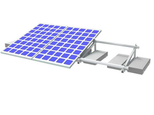 Fix solar panel on rail.