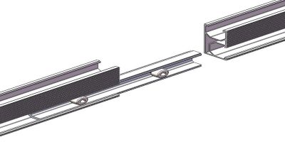 Insert splice into rail and lock the bolt tightly 