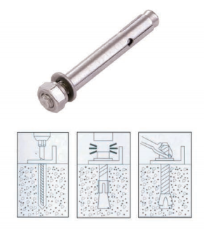by expansion bolt by expansion bolt