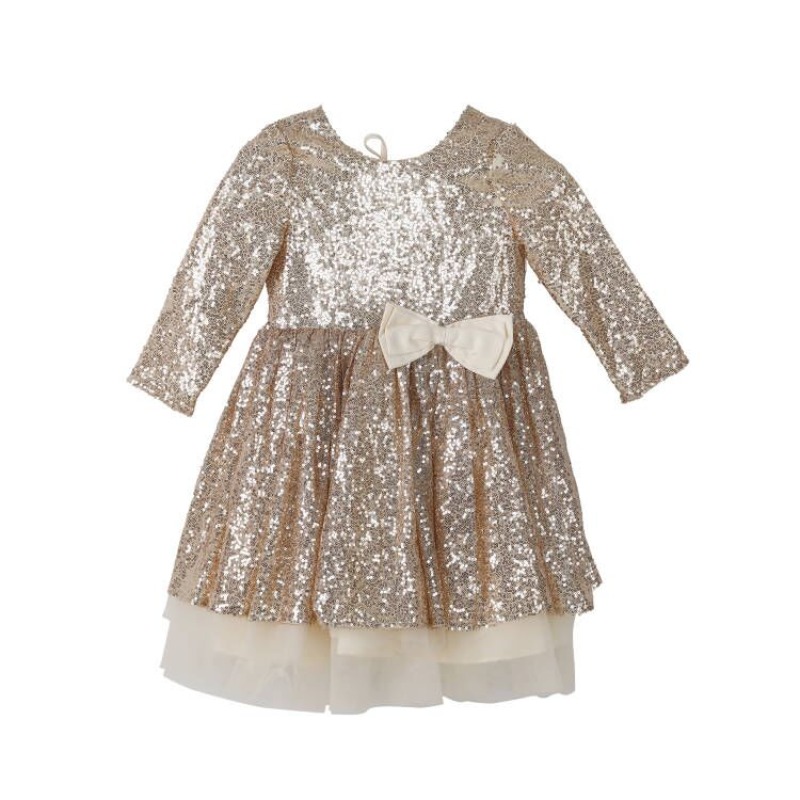 baby girls gold party dress