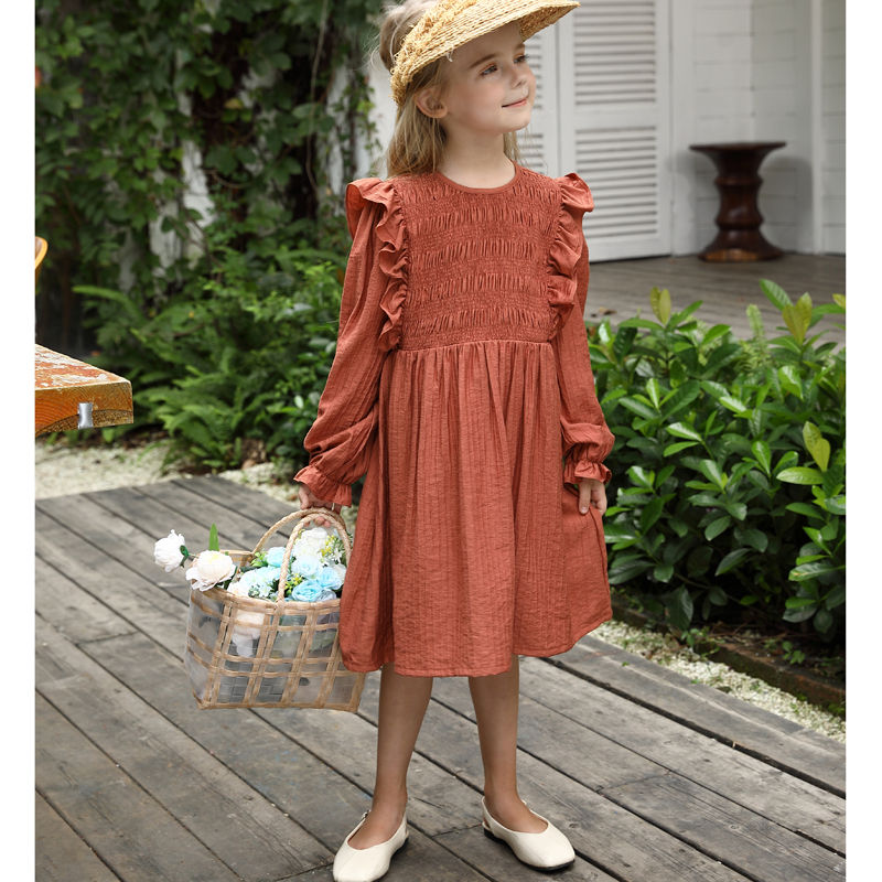 girls coral summer dress