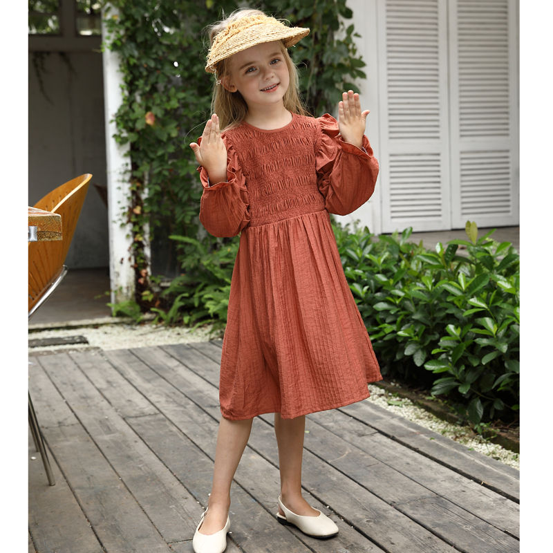 girls coral summer dress