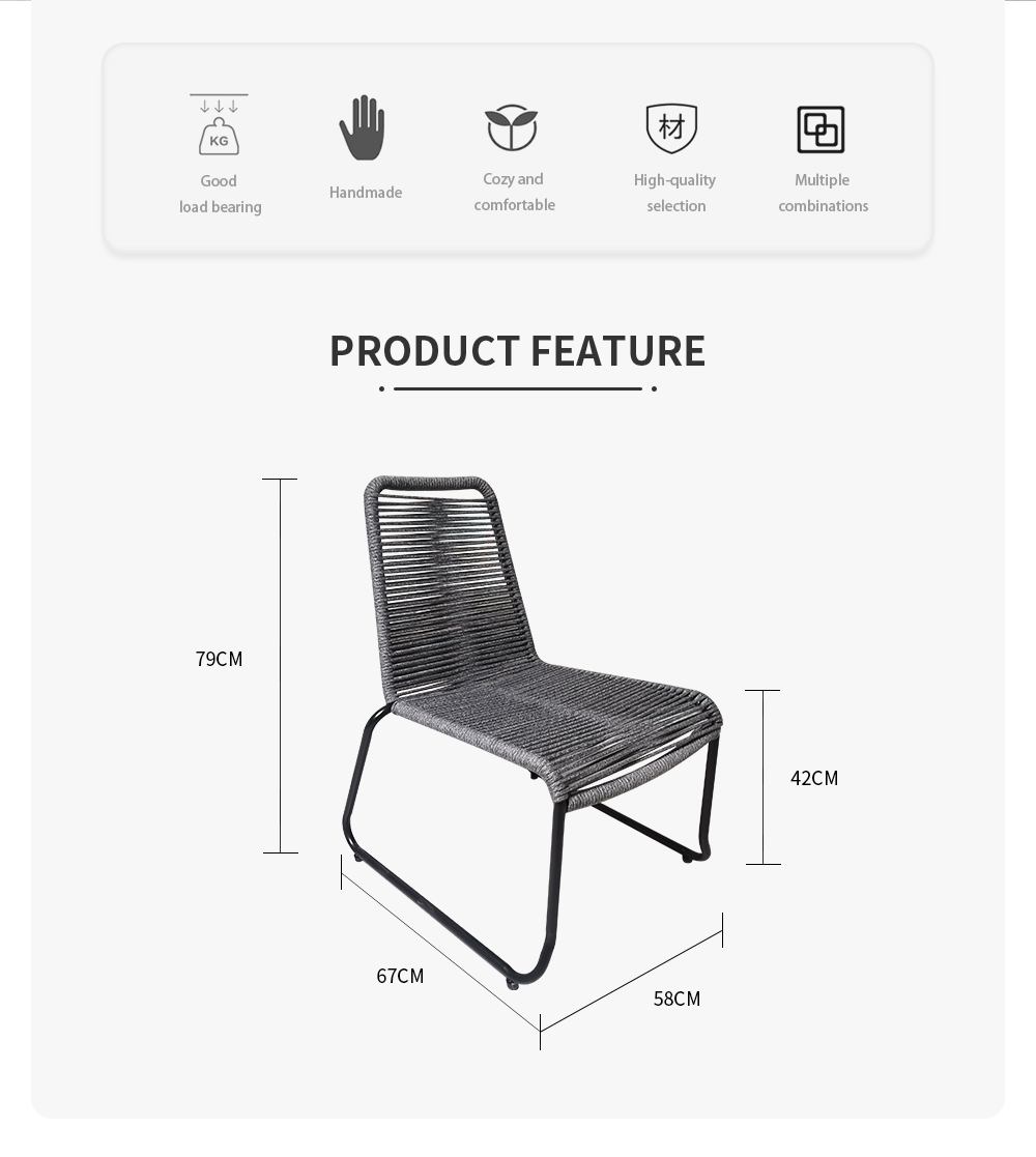 Metal Rope Dining Chair