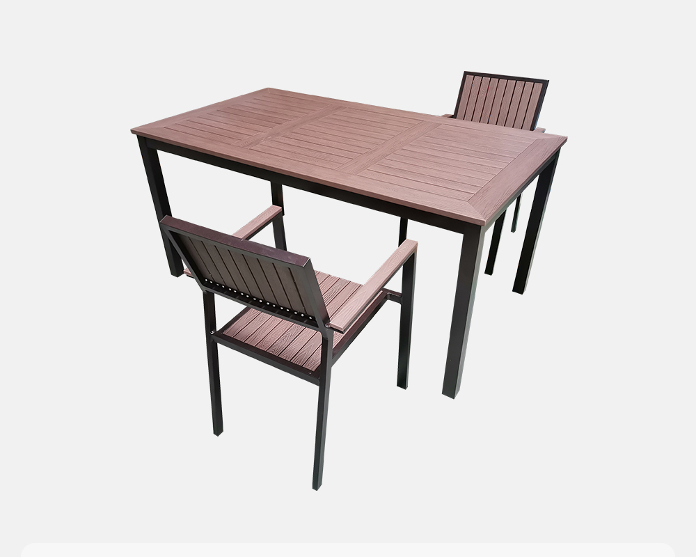 plastic wood table and chair sets outdoor