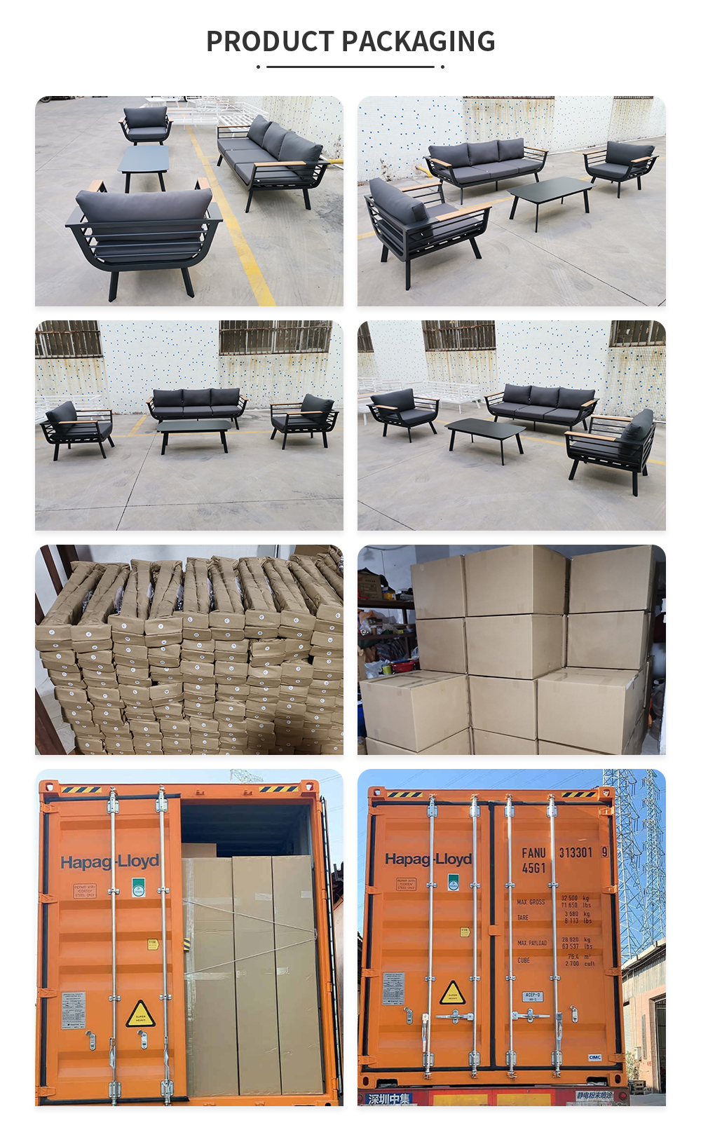 Aluminum Outdoor Sofa Set